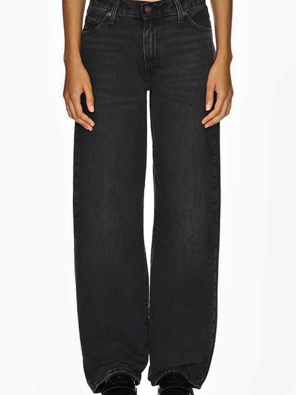 Levi's Baggy Dad Wide-Leg Jeans Black size 27